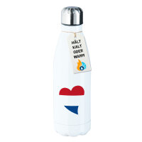 Trinkflasche Niederlande Flagge Herz 500ml Edelstahl...