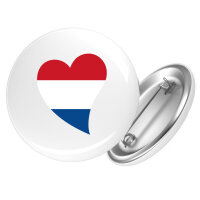 Button Niederlande Flagge Herz rund