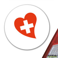Aufkleber Schweiz Flagge Herz 10cm Sticker