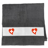 Handtuch Schweiz Flagge Herz 50x100cm