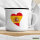 Emaille Tasse Spanien Flagge Herz 300ml Vintage Emaille Becher