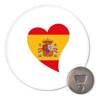 Magnet Spanien Flagge Herz 59mm Kühlschrankmagnet...