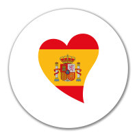 Aufkleber Spanien Flagge Herz 10cm rund