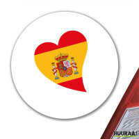 Aufkleber Spanien Flagge Herz 10cm rund