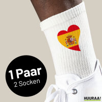 Unisex Socken Spanien Flagge Herz Baumwolle