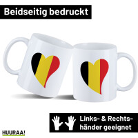 Kaffeetasse Belgien Flagge Herz 330ml