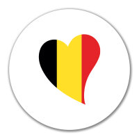 Aufkleber Belgien Flagge Herz 10cm rund