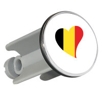 Waschbeckenstöpsel Belgien Flagge Herz 4cm...
