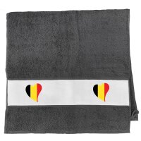 Handtuch Belgien Flagge Herz 50x100cm