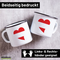 Emaille Tasse &Ouml;sterreich Flagge Herz 300ml Vintage