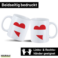 Kaffeetasse Österreich Flagge Herz 330ml