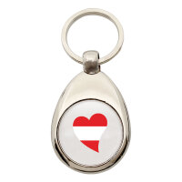 Schlüsselanhänger Österreich Flagge Herz