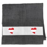 Handtuch Österreich Flagge Herz 50x100cm