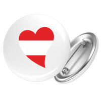 Button Österreich Flagge Herz Anstecker