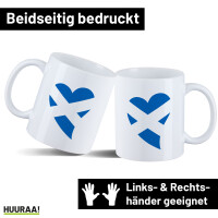 Kaffeetasse Schottland Flagge Herz 330ml