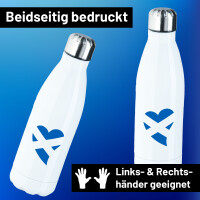 Trinkflasche Schottland Flagge Herz 500ml Edelstahl...