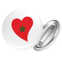 Button Marokko Flagge Herz Anstecker