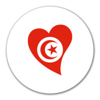 Aufkleber Tunesien Flagge Herz 10cm Sticker
