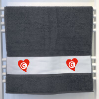 Handtuch Tunesien Flagge Herz 50x100cm