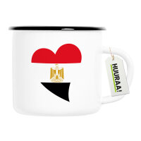 Emaille Tasse Ägypten Flagge Herz 300ml Vintage