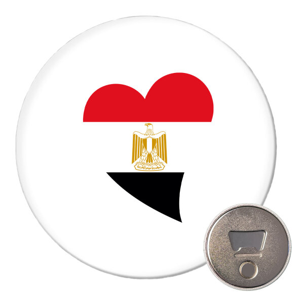 Magnet Ägypten Flagge Herz 59mm Kühlschrankmagnet