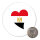 Magnet Ägypten Flagge Herz 59mm Kühlschrankmagnet