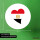 Aufkleber Ägypten Flagge Herz 10cm rund