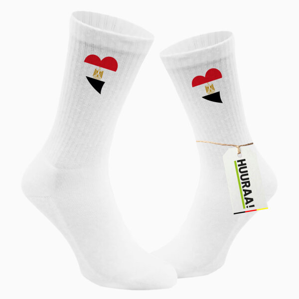 Unisex Socken Ägypten Flagge Herz Baumwolle
