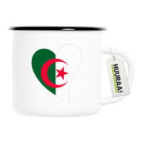 Emaille Tasse Algerien Flagge Herz 300ml Vintage