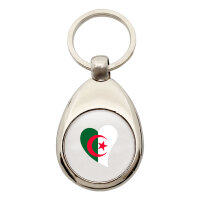 Schlüsselanhänger Algerien Flagge Herz