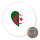 Magnet Algerien Flagge Herz 59mm Kühlschrankmagnet