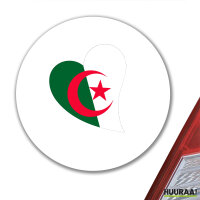 Aufkleber Algerien Flagge Herz 10cm rund