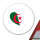 Aufkleber Algerien Flagge Herz 10cm rund
