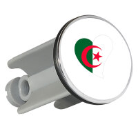 Waschbeckenstöpsel Algerien Flagge Herz 4cm...