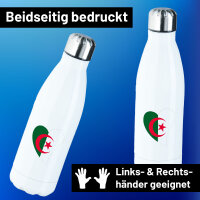 Trinkflasche Algerien Flagge Herz 500ml Edelstahl...