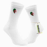 Socken Algerien Flagge Herz Größe 37/46 White Motiv Tennissocken