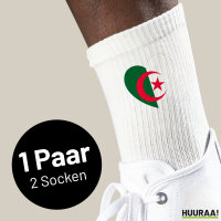 Socken Algerien Flagge Herz Größe 37/46 White Motiv Tennissocken