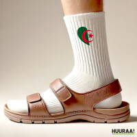 Socken Algerien Flagge Herz Größe 37/46 White Motiv Tennissocken