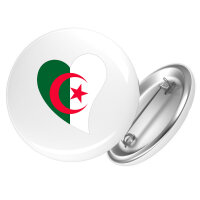 Button Algerien Flagge Herz Anstecker