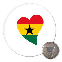 Magnet Ghana Flagge Herz 59mm Kühlschrankmagnet...