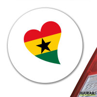 Aufkleber Ghana Flagge Herz 10cm rund