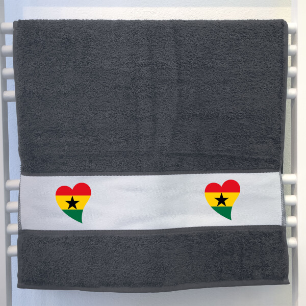 Handtuch Ghana Flagge Herz 50x100cm