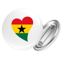Button Ghana Flagge Herz Anstecker