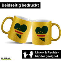 Glitzertasse Kap Verde Flagge Herz 330ml