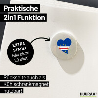 Magnet Kap Verde Flagge Herz 59mm Kühlschrankmagnet