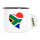Emaille Tasse Südafrika Flagge Herz 300ml Vintage