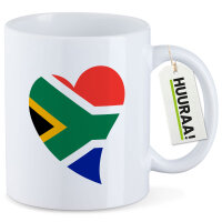Kaffeetasse Südafrika Flagge Herz 330ml