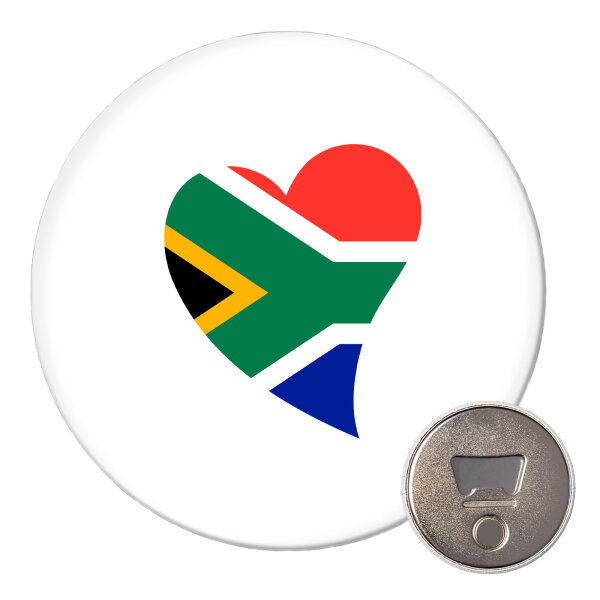 Magnet Südafrika Flagge Herz 59mm Kühlschrankmagnet