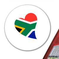 Aufkleber Südafrika Flagge Herz 10cm rund