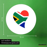 Aufkleber Südafrika Flagge Herz 10cm rund